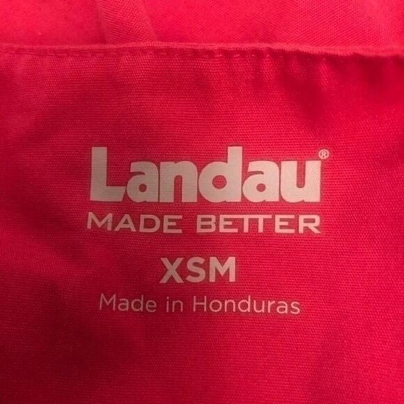 Landau Pink Long Sleeve Button Scrub Top XSM - Picture 2 of 2
